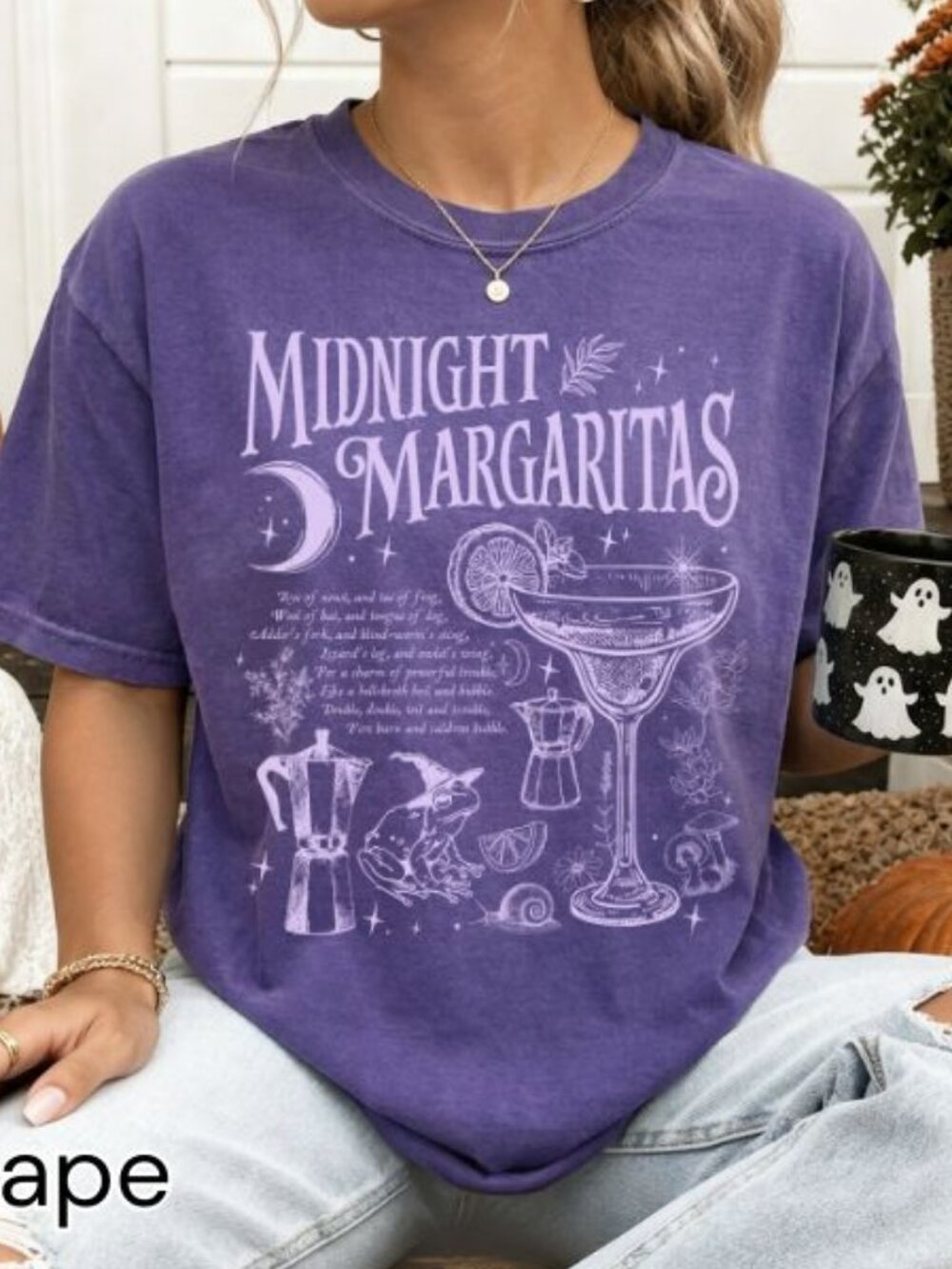 NEW Midnight Margaritas Shirt Witchy Halloween Tee